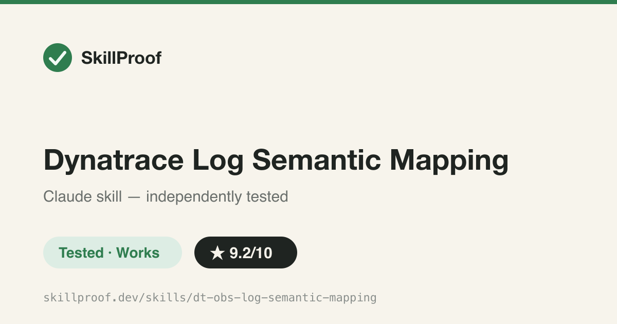 Dynatrace Log Semantic Mapping — Maps vendor audit-log payloads to Dynatrace's semantic dictionary and drafts the OpenPipeline extraction rules.