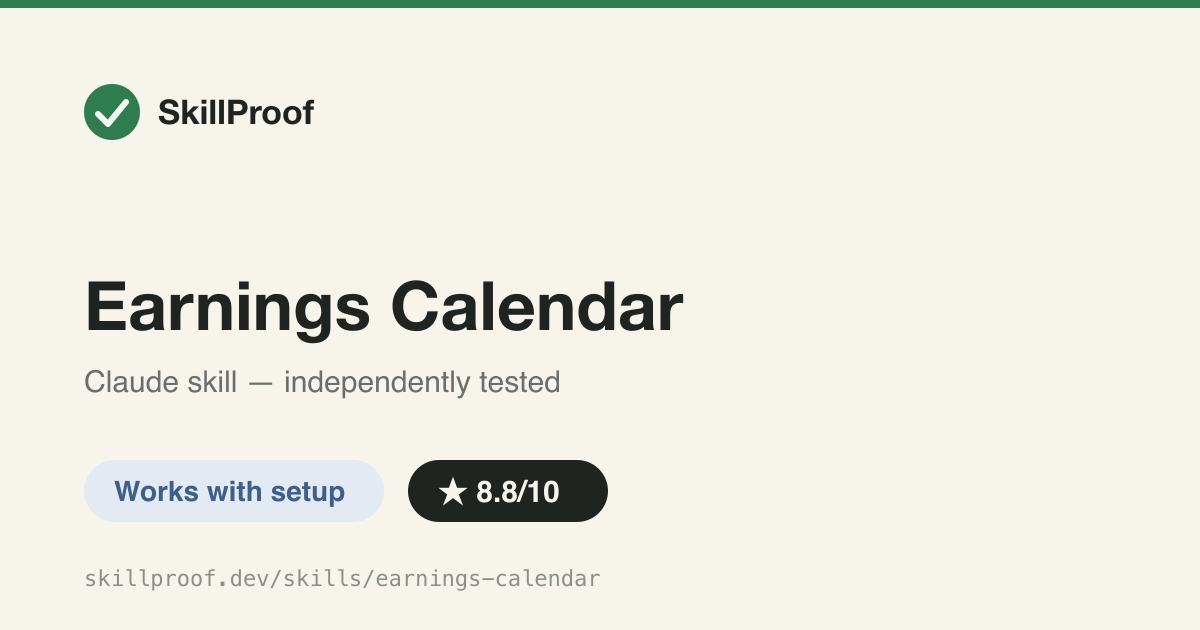 Earnings Calendar — Fetch next earnings date, BMO/AMC timing, and consensus EPS estimate for stock tickers