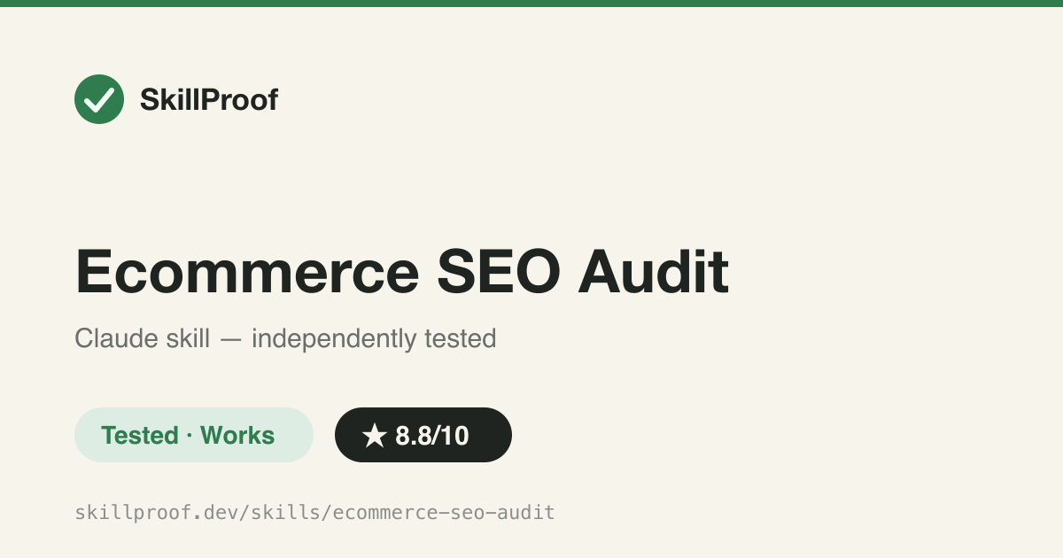 Ecommerce SEO Audit — A 2600-line ecommerce SEO checklist that forces curl-verified H1 claims instead of guessed ones.