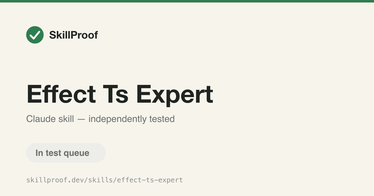 Effect Ts Expert — Apply Effect-TS patterns for functional error handling, DI, and concurrency.
