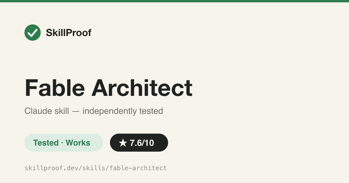 Fable Architect — Architecture prose that justifies every call and defines a check per slice