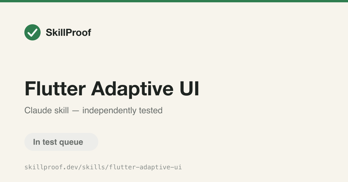 Flutter Adaptive UI — Build responsive Flutter layouts for mobile, tablet, desktop, web, and foldables.