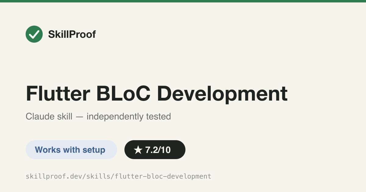 Flutter BLoC Development — Enforces BLoC layering, Equatable states and design-system constants in Flutter