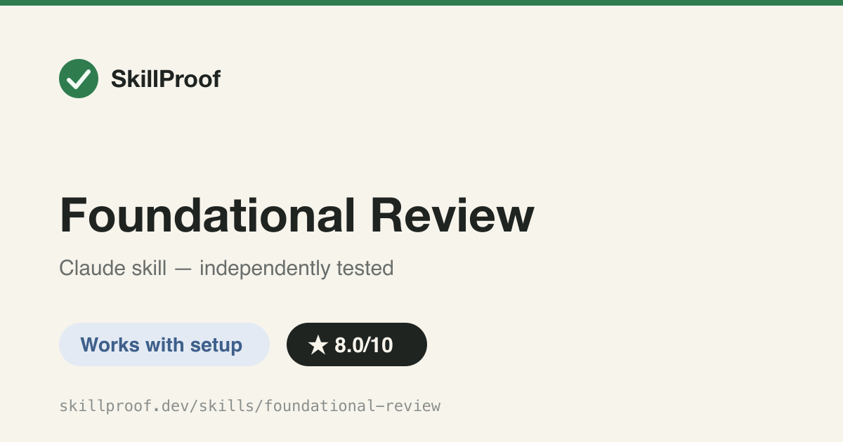 Foundational Review — Pre-decision review: verdict, premises and an irreversibility inventory