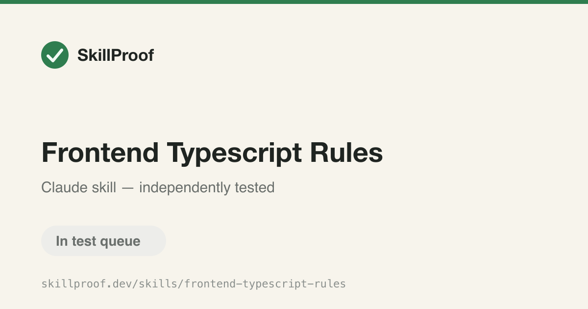 Frontend Typescript Rules — Applies React and TypeScript type-safety, component, and state-management rules.