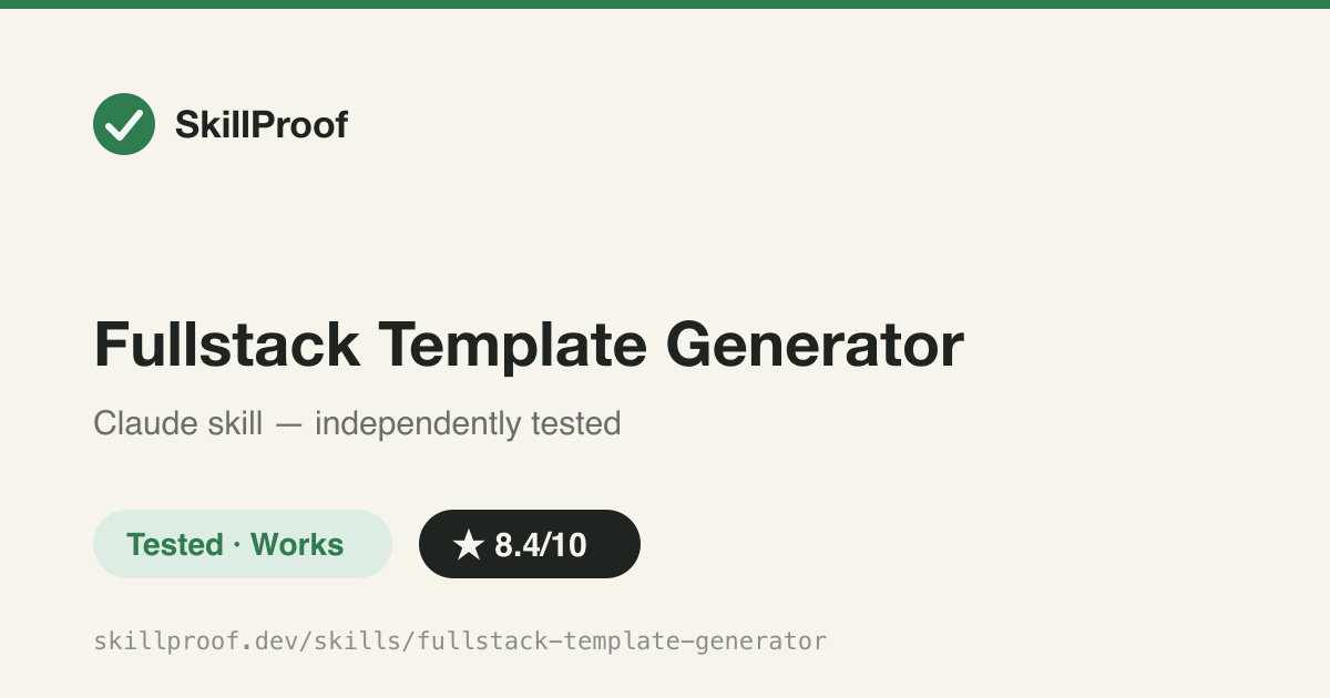 Fullstack Template Generator — Scaffolds a FastAPI + React/Vite/shadcn starter with OpenAI chat wired in.