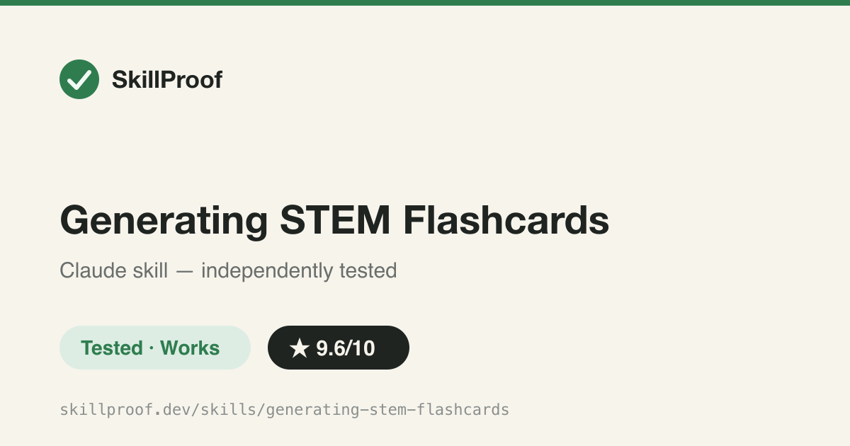 Generating STEM Flashcards — Turns lecture notes into atomic L1/L2/L3 flashcards, exported to an artifact, Anki TSV, or pushed straight into Anki.