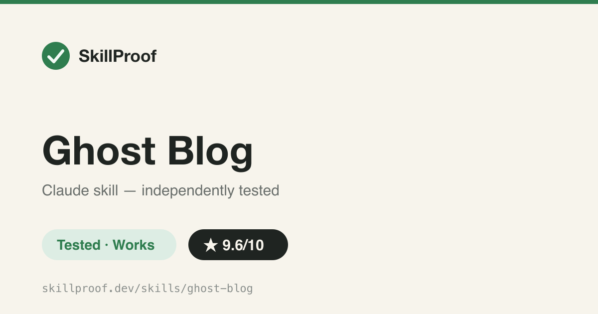 Ghost Blog — Stdlib-only Ghost Admin/Content API client — JWT auth and post CRUD verified live against a mock server.