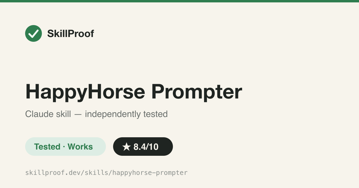 HappyHorse Prompter — Compact 30-55 word prompts for HappyHorse 1.0 native audio-video