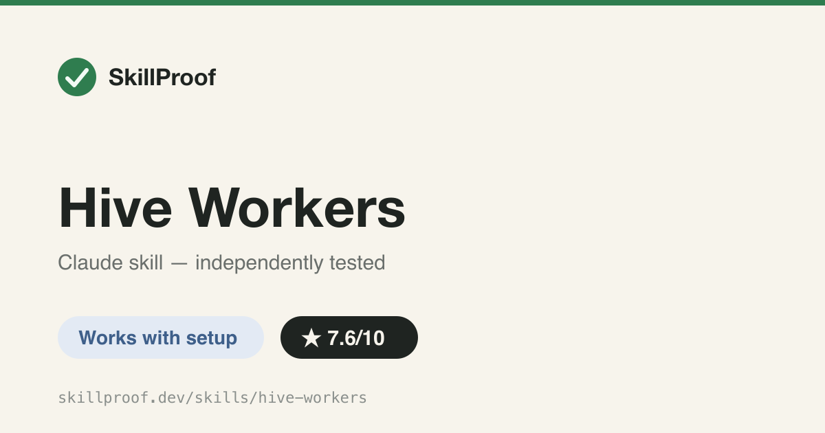 Hive Workers — 8-phase feature/epic execution checklist wrapped around an external ruflo swarm MCP.