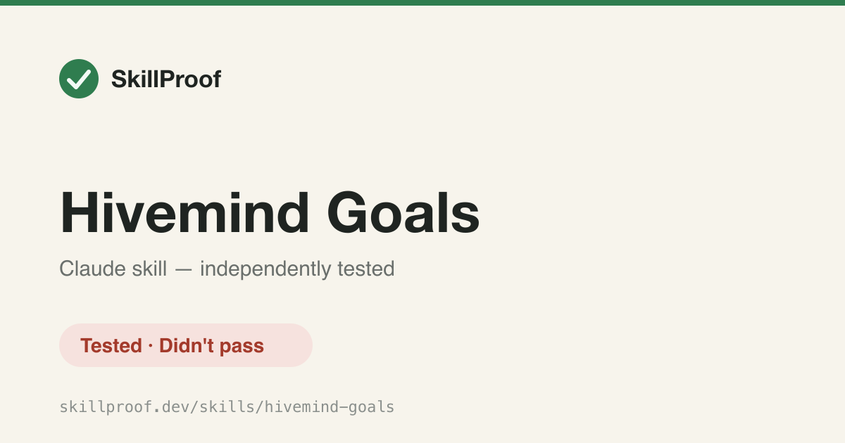 Hivemind Goals — Creates and tracks team goals, KPIs, and tasks through the Hivemind virtual filesystem.