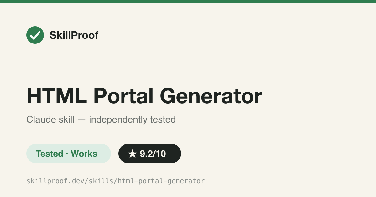HTML Portal Generator — Turn a codebase into a single self-contained HTML portal that works offline on file:// wit