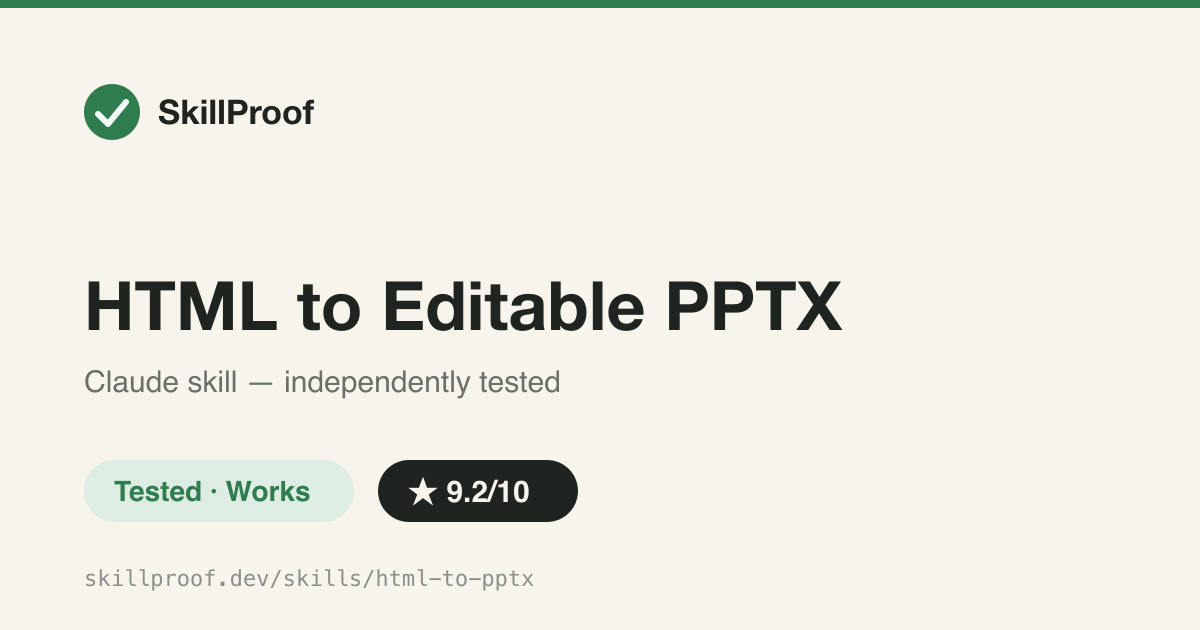 HTML to Editable PPTX — Convert HTML slide decks into editable-text PowerPoint files