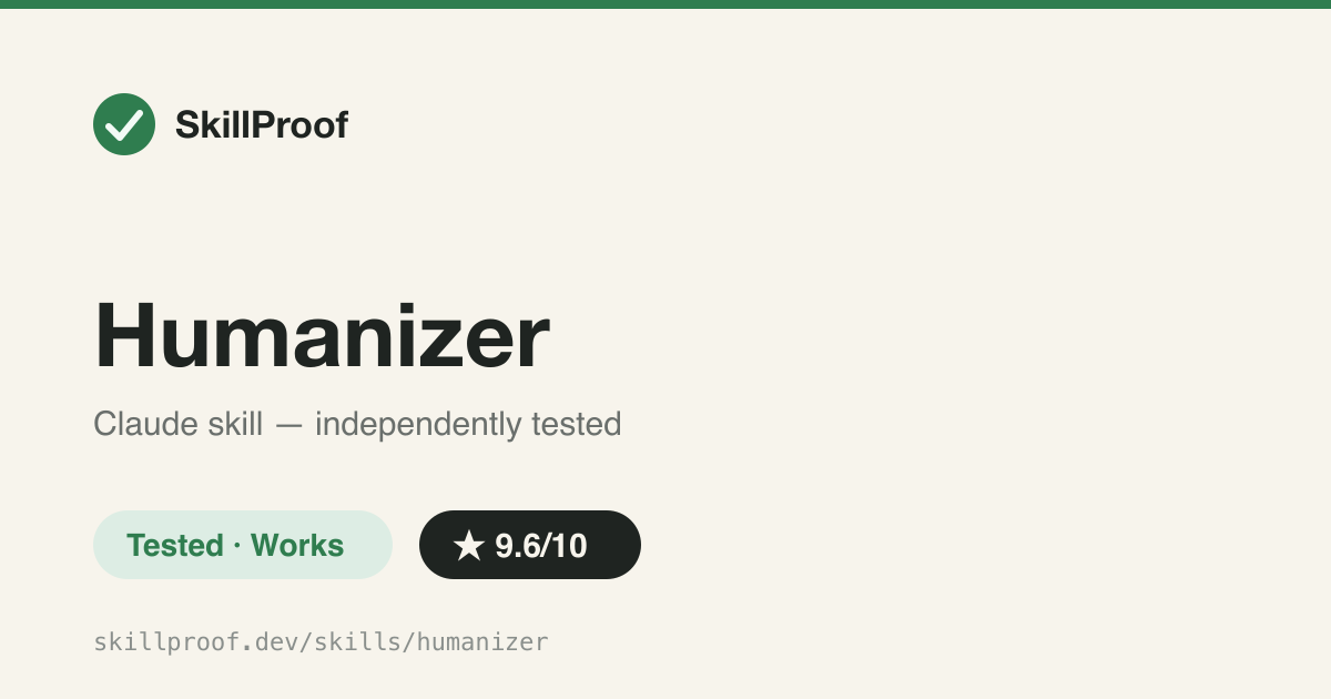 Humanizer — Strips 33 documented AI-writing tells from text via a draft-audit-final rewrite loop.