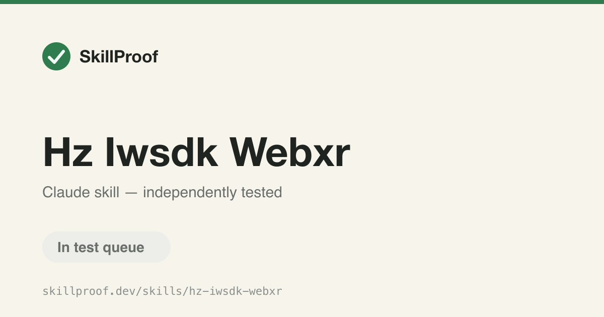 Hz Iwsdk Webxr — Builds WebXR experiences for Meta Quest using the Immersive Web SDK and Three.js.