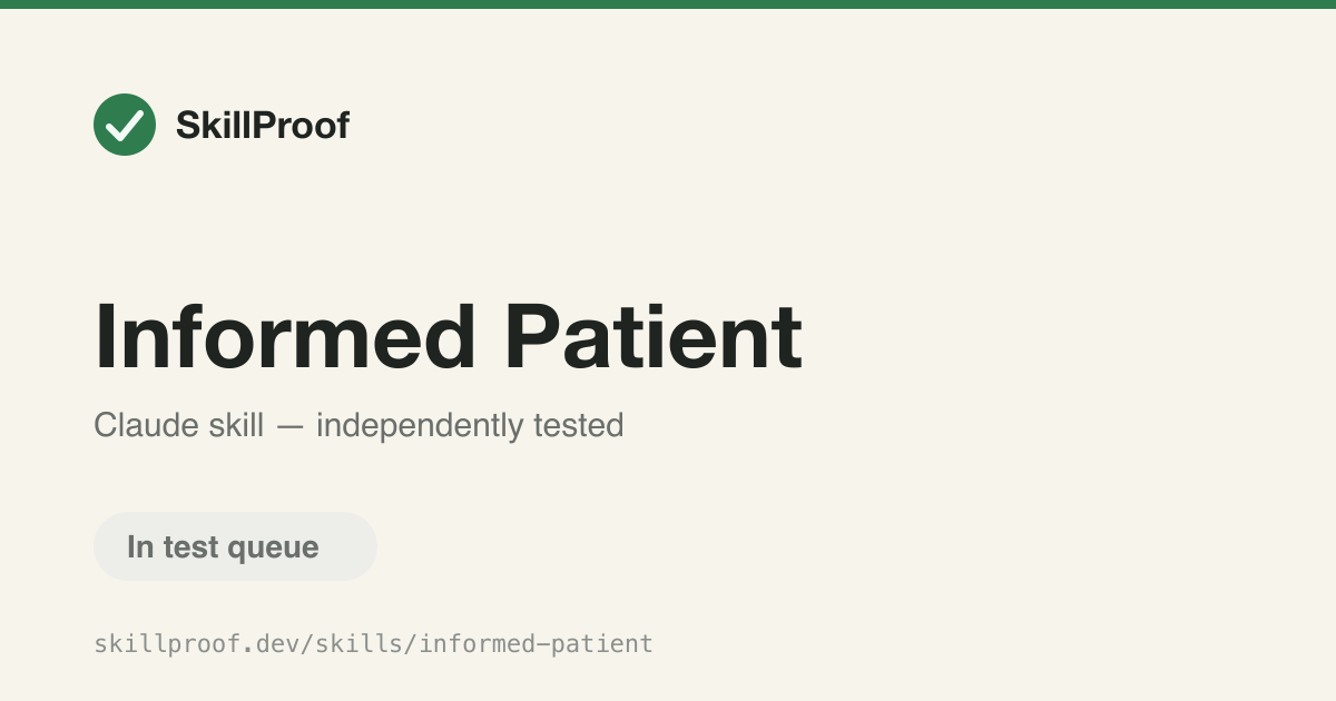 Informed Patient — Prepare for a doctor's appointment by organizing symptoms and treatment evidence.
