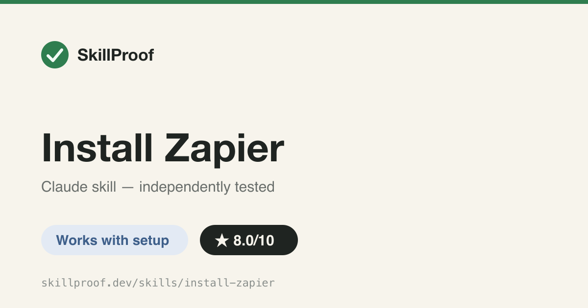 Install Zapier — Router skill that picks the right Zapier surface (MCP, SDK, or CLI) and walks the install