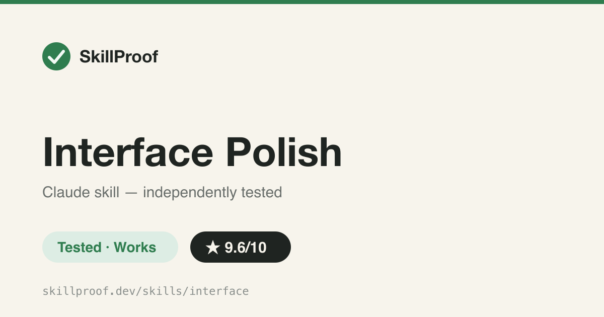 Interface Polish — A concrete, checklist-driven rubric for UI polish: radius, shadows, hit areas, animation timing.