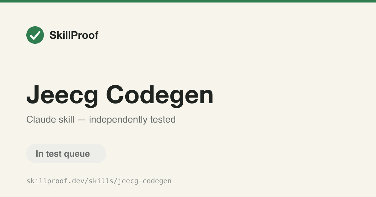 Jeecg Codegen — Generates JeecgBoot CRUD code for new modules and modifies existing fields.