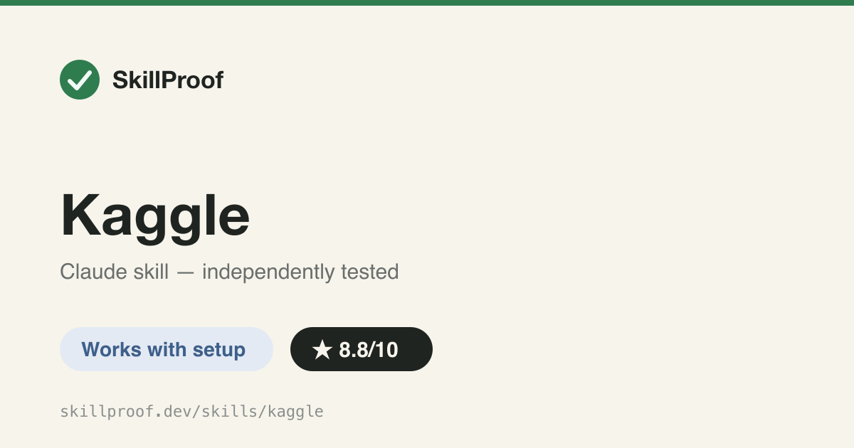 Kaggle — Full Kaggle toolkit — competitions, datasets, models, notebooks, badges — gated behind explicit confirmation for anything account-visible.