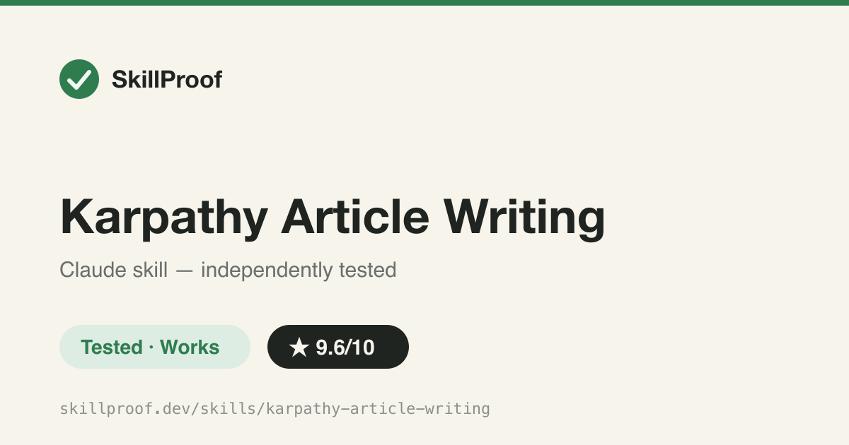 Karpathy Article Writing — Writes technical blog posts in Andrej Karpathy's first-person, build-it-then-explain-it voice.