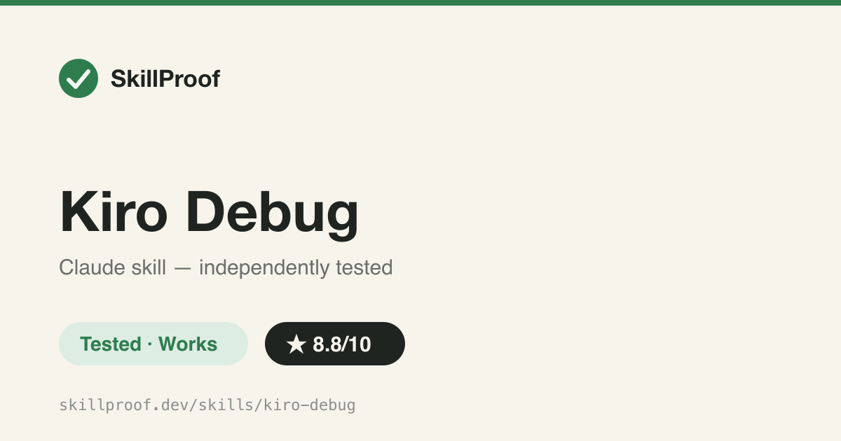 Kiro Debug — Root-cause-first debug protocol that blocks guess-and-check patching after a failed fix
