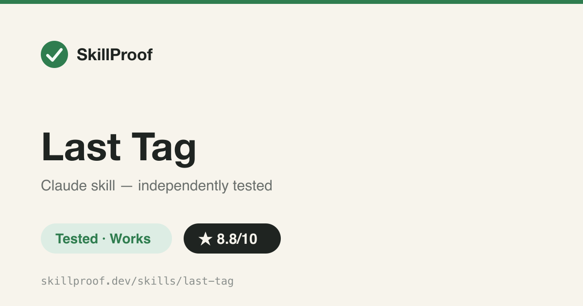 Last Tag — Table of commits since the last git tag, with per-commit drill-down