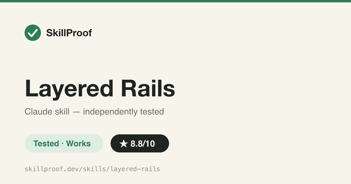 Layered Rails — Reviews and refactors Rails code by architecture layer using the specification test