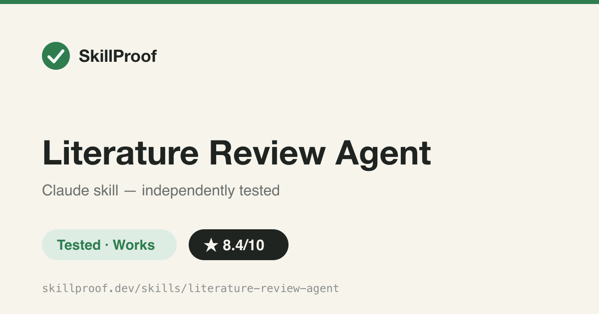 Literature Review Agent — Verifies paper citations, flags hallucinated ones, builds BibTeX, drafts related work