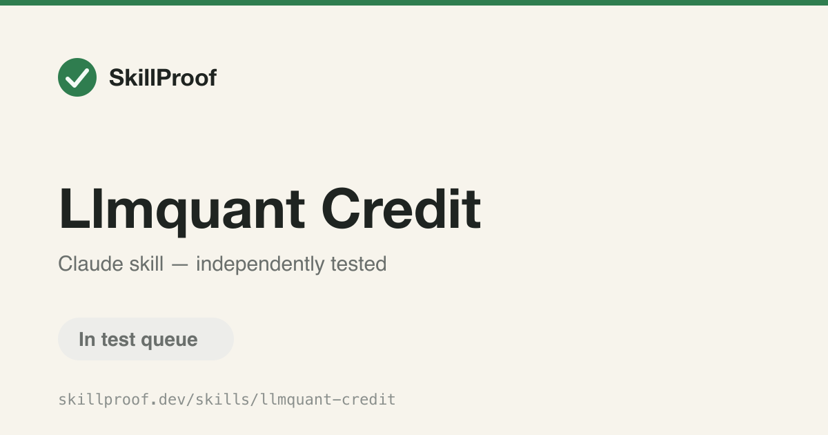 Llmquant Credit — Routes issuer credit review, spread analysis, and default risk to the right workflow.