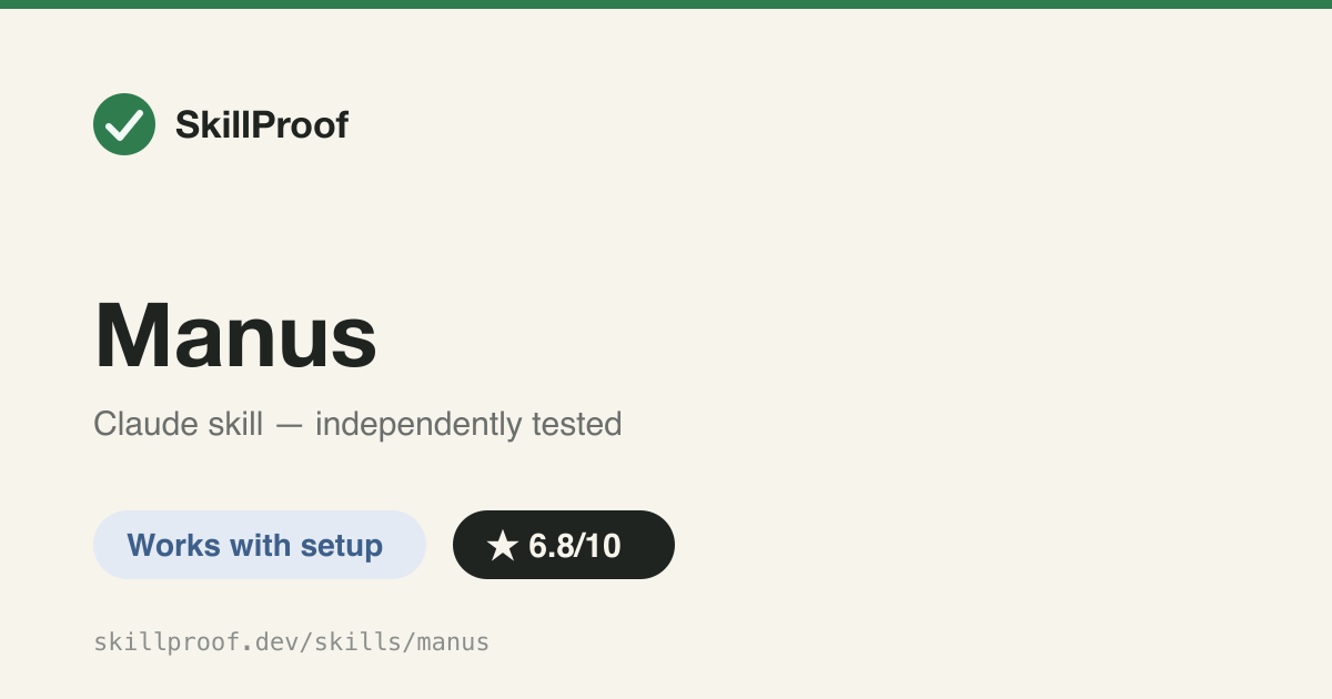 Manus — Delegates deep-research and analysis tasks to the Manus AI agent via its REST API