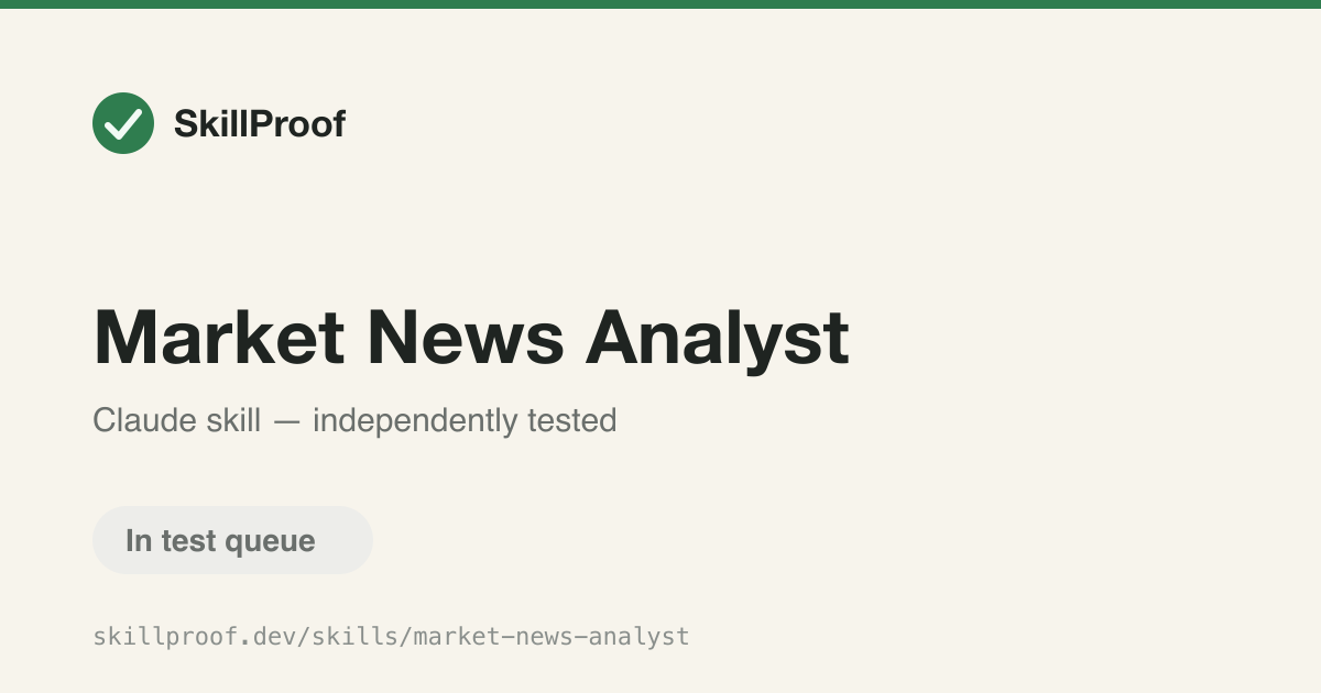 Market News Analyst — Analyzes recent market-moving news and its impact on equities and commodities.