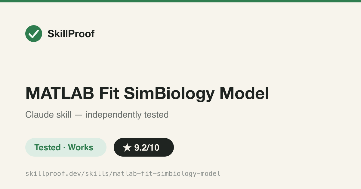 MATLAB Fit SimBiology Model — Correct fitproblem/NLME/NCA patterns for SimBiology PK fitting; catches sbiofit pitfalls.