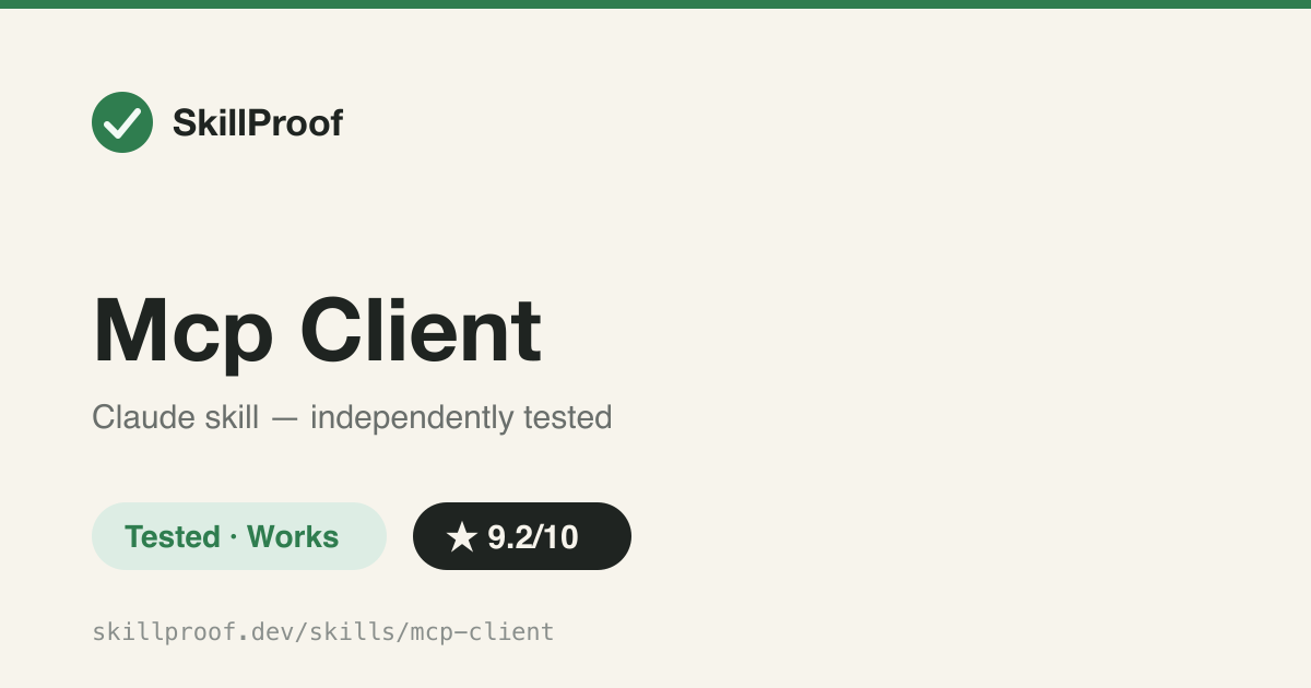 Mcp Client — CLI to list and call tools on any MCP server without loading all schemas into context