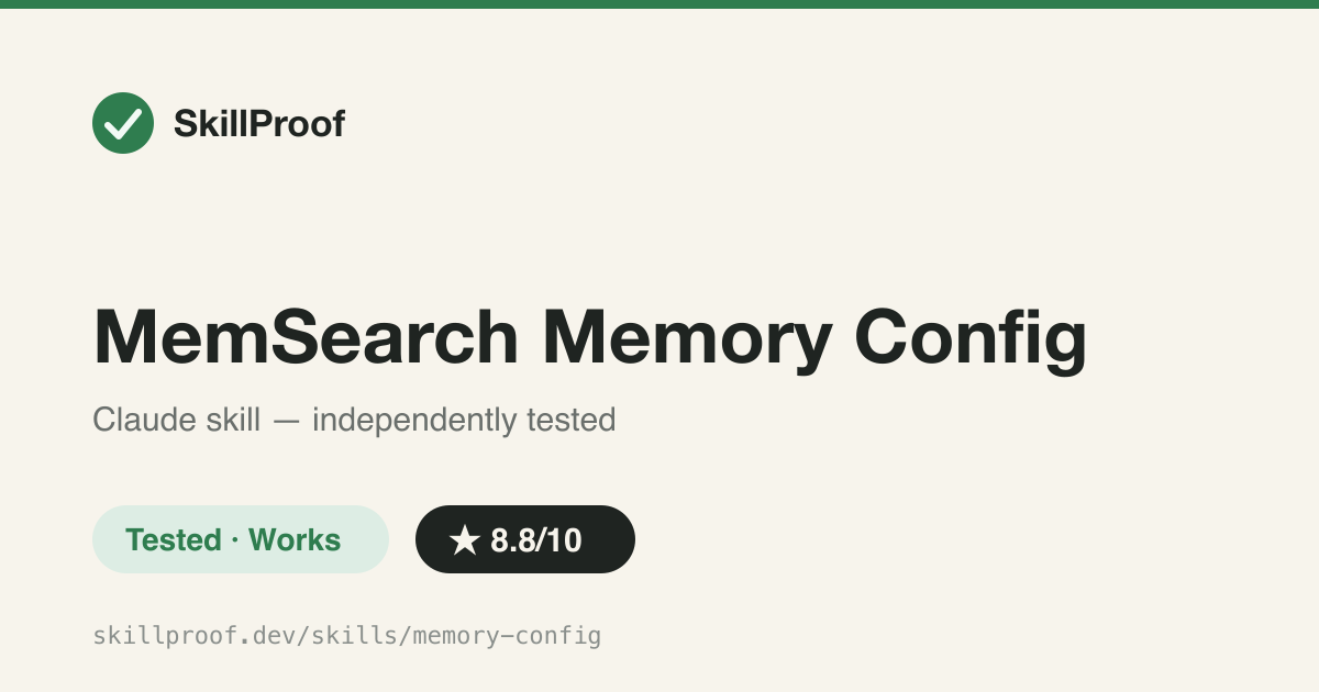 MemSearch Memory Config — Diagnoses and configures MemSearch's memory, indexing, and provider settings.