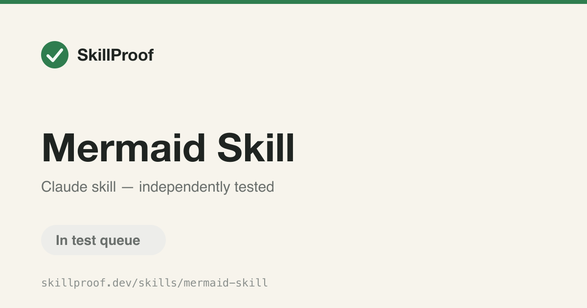 Mermaid Skill — Generate Mermaid diagrams and export them to PNG, SVG, or PDF.