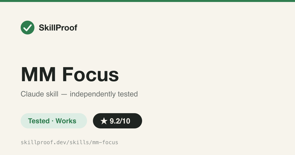 MM Focus — Reloads only the current GSD phase's working files into context after a manual /clear, mid-phase