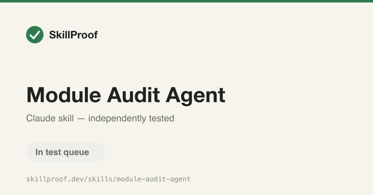 Module Audit Agent — Audits a code module's health and flags whether it should be refactored.
