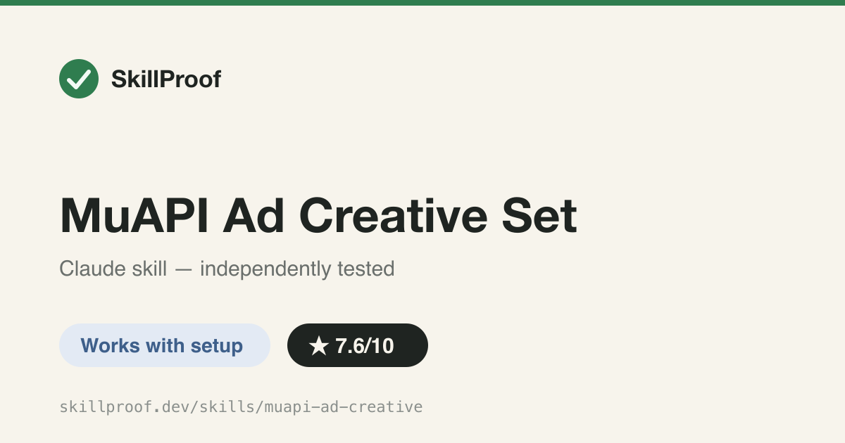 MuAPI Ad Creative Set — Two-phase ad-creative generator: hero image + 3 copy variations, then platform crops for Meta, Google, LinkedIn.