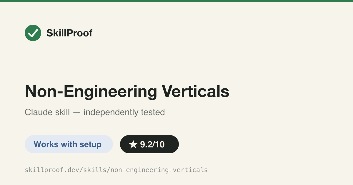 Non-Engineering Verticals — C-suite/compliance/PM/finance reference templates for a single solo-founder's Cloudflare-Workers stack.