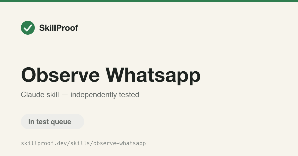 Observe Whatsapp — Troubleshoots WhatsApp message delivery and webhook issues in Kapso via logs.