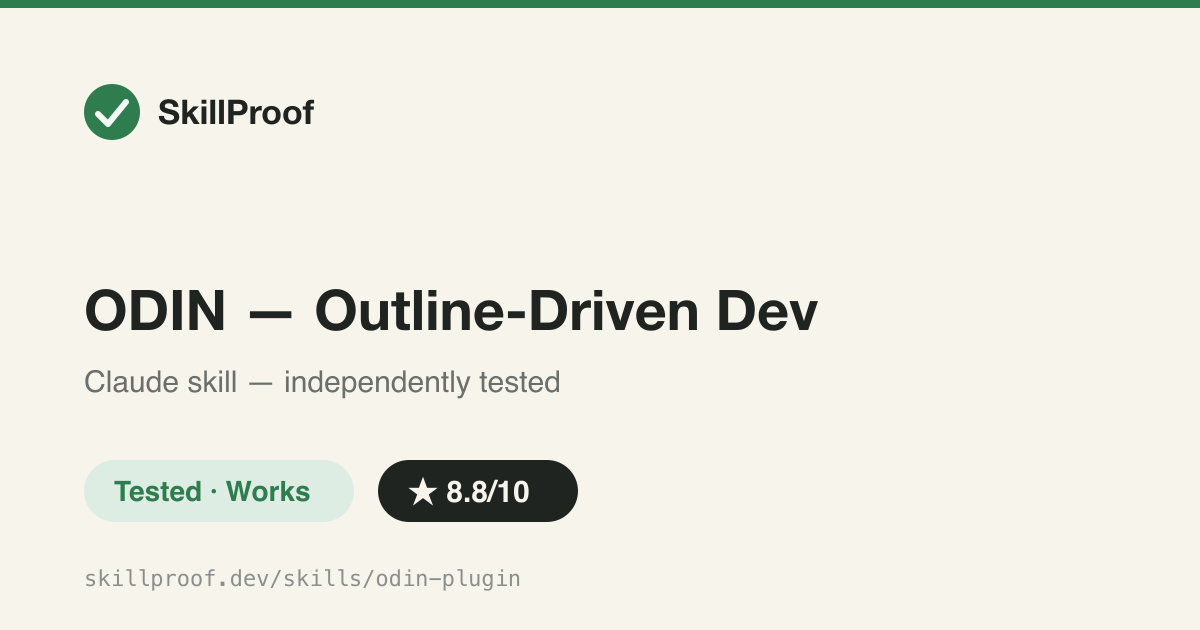 ODIN — Outline-Driven Dev — 100-skill Claude Code plugin for outline-driven, diagram-first, atomic-commit engineering