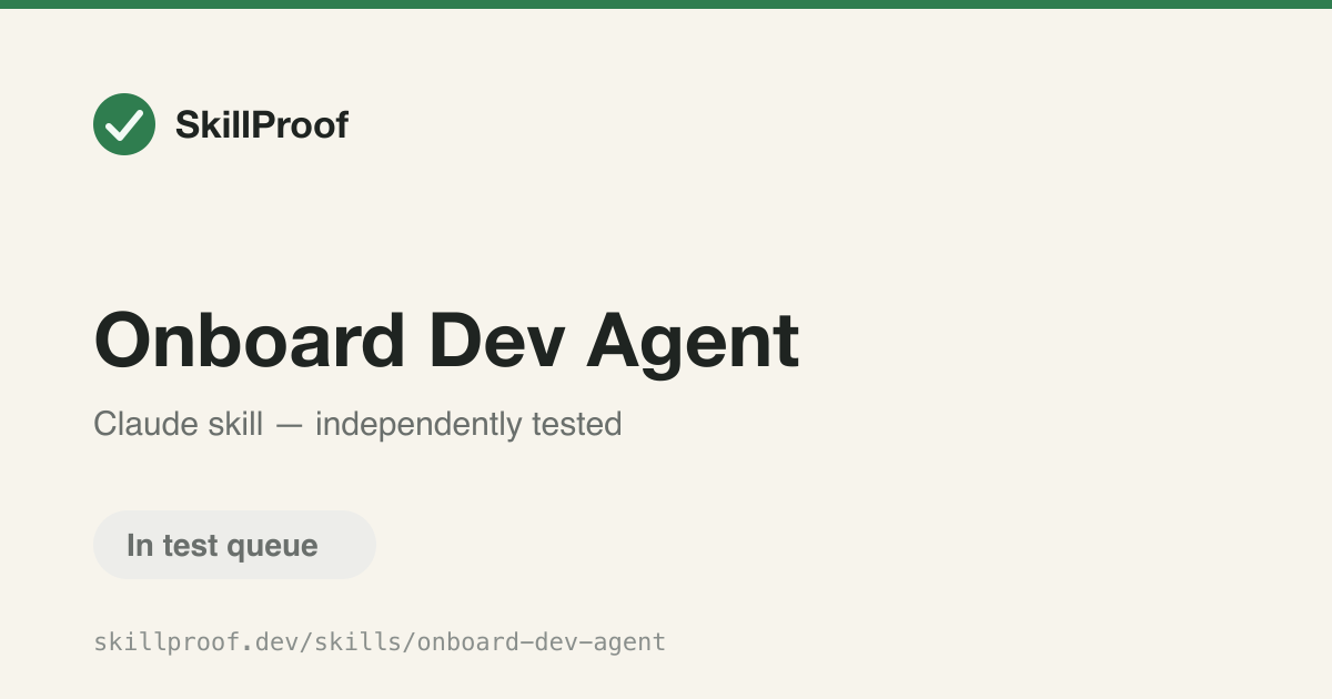Onboard Dev Agent — Orients a new developer with a guided interview and codebase overview.