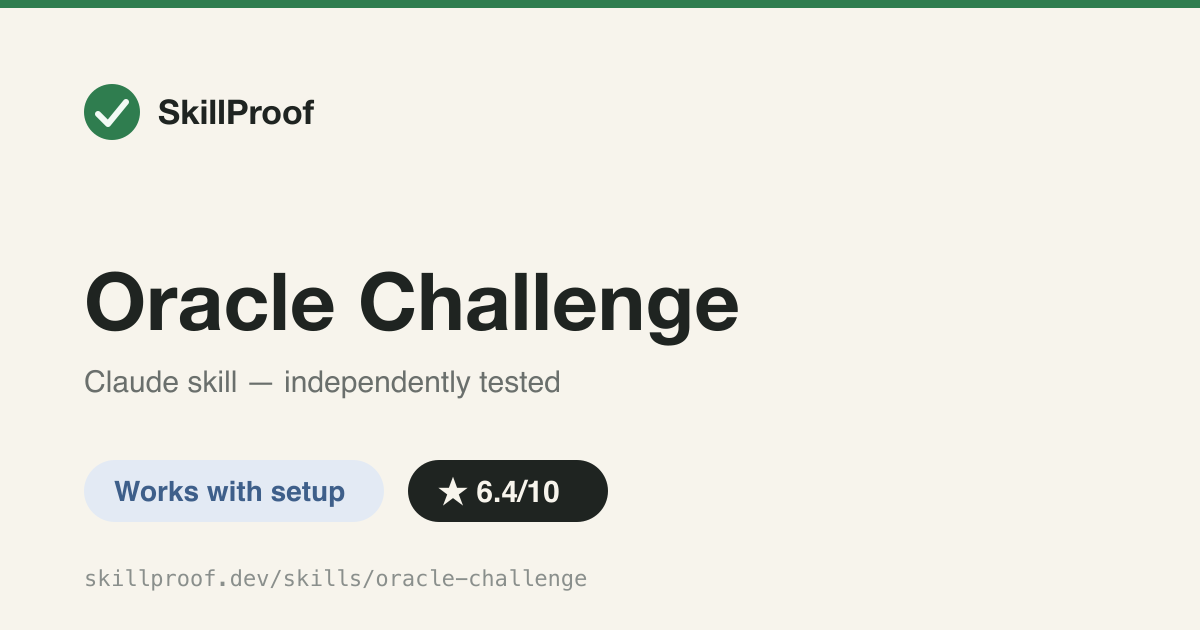 Oracle Challenge — Structured critical-thinking framework to pressure-test a decision before you commit.