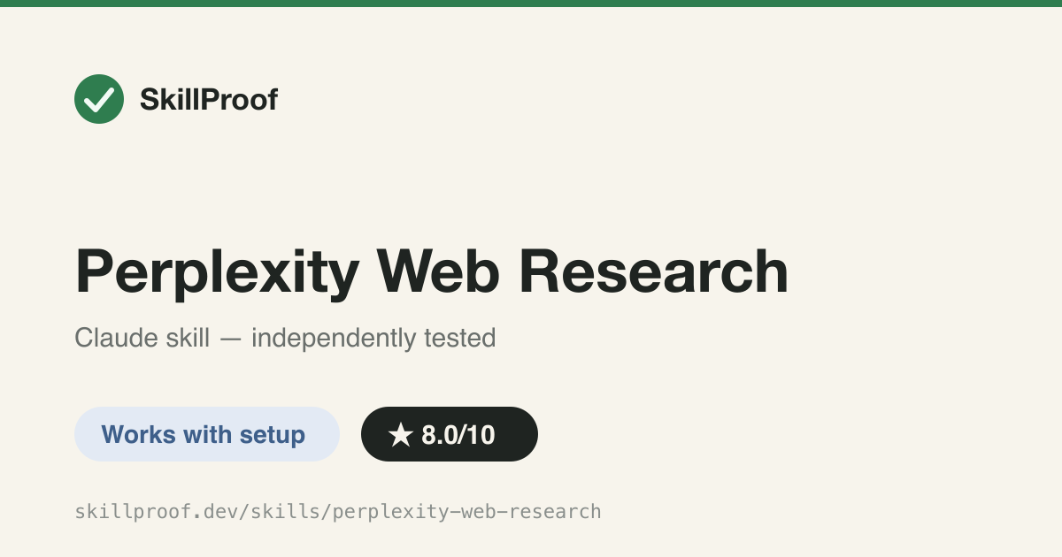 Perplexity Web Research — Routes web research, second opinions and deep reasoning through the Perplexity CLI's sonar models.