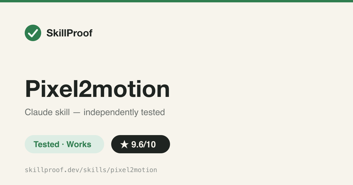 Pixel2motion — Turns a raster logo into a minimal SVG, then a choreographed 12-principles motion reveal.