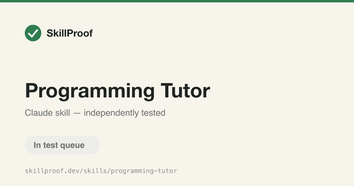 Programming Tutor — Teaches programming like a mentor, building reasoning and debugging skills over snippets.
