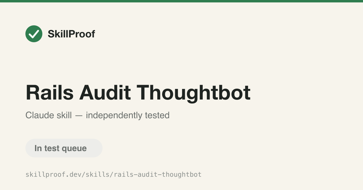 Rails Audit Thoughtbot — Audits a Rails codebase for testing, security, and code design conventions.