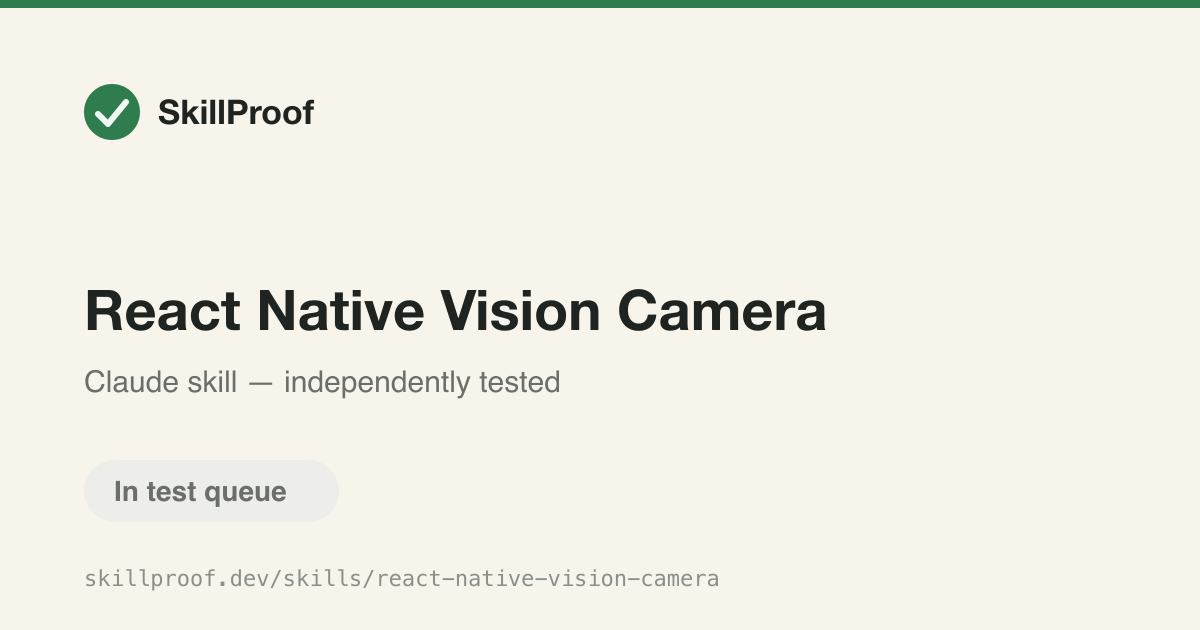React Native Vision Camera — Configures react-native-vision-camera v5 and migrates code from the v4 API.