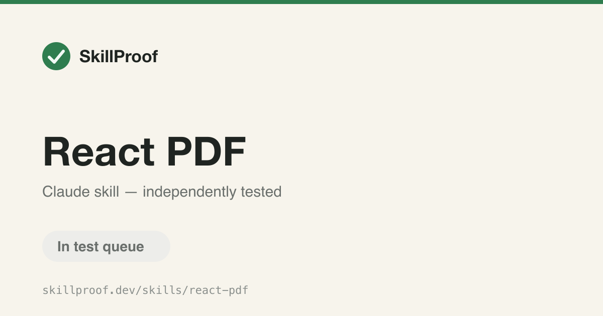 React PDF — Generates PDF documents from React components using the React-PDF library.